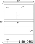 8 x 2 Rectangle Water-Resistant White Polyester Laser Label Sheet<BR><B>USUALLY SHIPS SAME DAY</B>