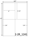 4 x 5 1/2 Rectangle White Label Sheet<BR><B>USUALLY SHIPS SAME DAY</B>