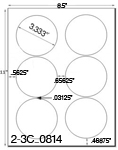 3 1/3 Diameter Round Khaki Tan Label Sheet<BR><...