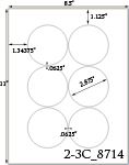2 7/8 Diameter Round White Label Sheet<BR><B>US...