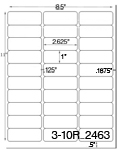 2 5/8 x 1 Rectangle  White Label Sheet<BR><B>USUALLY SHIPS SAME DAY</B>
