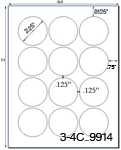 2 1/4 Diameter Round Natural Ivory Label Sheet  <BR><B>USUALLY SHIPS SAME DAY</B>