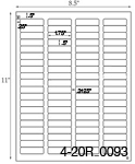 1 3/4 x 1/2 Rectangle  White Label Sheet<BR><B>USUALLY SHIPS SAME DAY</B>
