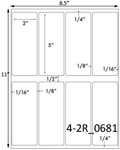 2 x 5 Rectangle  White Label Sheet<BR><B>USUALL...
