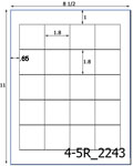 1.8 x 1.8 Rectangle Water-Resistant White Polyester Laser Label Sheet<BR><B>USUALLY SHIPS SAME DAY</B>