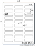 2 1/4 x 3/4 Rectangle Water-Resistant White Polyester Laser Label Sheet<BR><B>USUALLY SHIPS SAME DAY</B>