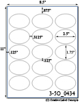 2 1/2 x 1 3/4 Oval Natural Ivory Label Sheet <B...